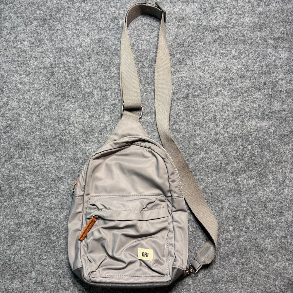 ORI LONDON BAG COMPANY Grey Nylon Sling Crossbody Backpack Travel Shoulder Bag